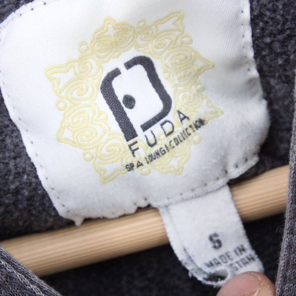 FUDA Hoodie Sweatshirt Women's Gray Full Zip Long Sleeve Cotton Size Small S - Picture 5 of 8